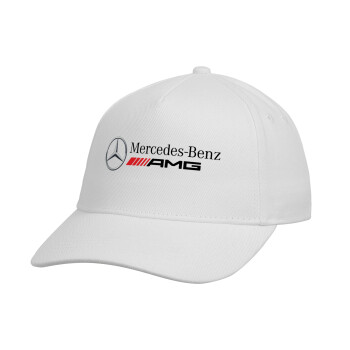 AMG Mercedes, Καπέλο Ενηλίκων Baseball, Drill, Λευκό (100% ΒΑΜΒΑΚΕΡΟ, ΕΝΗΛΙΚΩΝ, UNISEX, ONE SIZE)