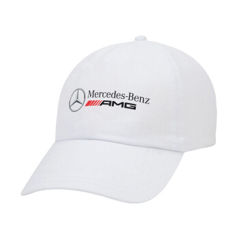 AMG Mercedes, Adult Baseball Cap White 5-panel (POLYESTER, ADULT, UNISEX, ONE SIZE)