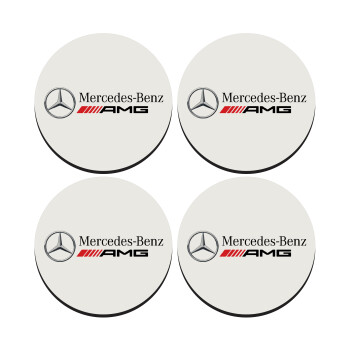 AMG Mercedes, SET of 4 round wooden coasters (9cm)
