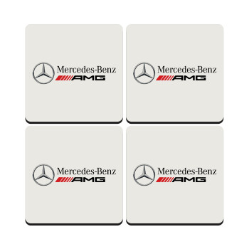 AMG Mercedes, ΣΕΤ 4 Σουβέρ ξύλινα τετράγωνα (9cm)