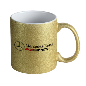 AMG Mercedes, Κούπα Χρυσή Glitter που γυαλίζει, κεραμική, 330ml