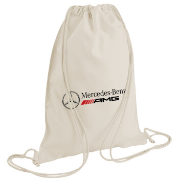 AMG Mercedes, Τσάντα πλάτης πουγκί GYMBAG natural (28x40cm)