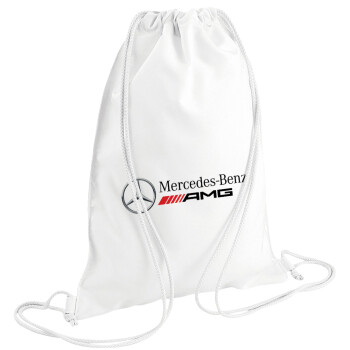 AMG Mercedes, Τσάντα πλάτης πουγκί GYMBAG λευκή (28x40cm)