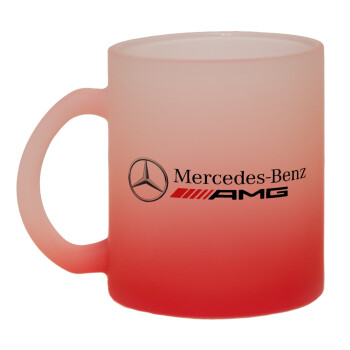 AMG Mercedes, Κούπα γυάλινη δίχρωμη με βάση το κόκκινο ματ, 330ml