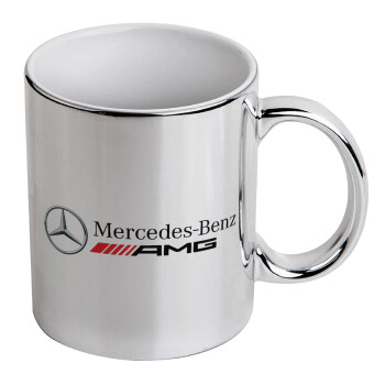 AMG Mercedes, Mug ceramic, silver mirror, 330ml