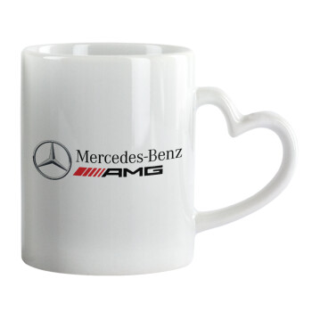 AMG Mercedes, Κούπα καρδιά χερούλι λευκή, κεραμική, 330ml