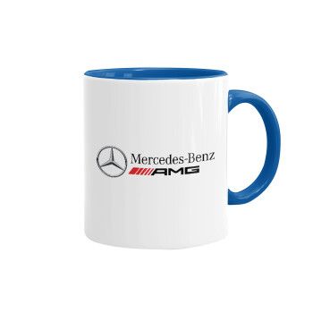 AMG Mercedes, Mug colored blue, ceramic, 330ml