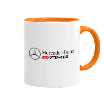 AMG Mercedes, Mug colored orange, ceramic, 330ml