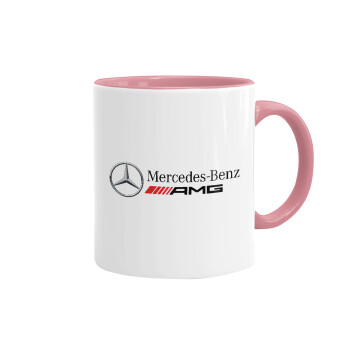 AMG Mercedes, Mug colored pink, ceramic, 330ml