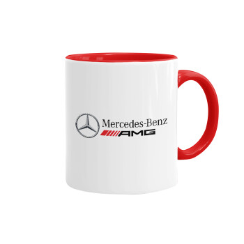 AMG Mercedes, Mug colored red, ceramic, 330ml