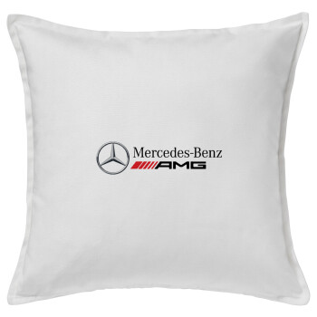 AMG Mercedes, Μαξιλάρι καναπέ ΛΕΥΚΟ 100% βαμβάκι, περιέχεται το γέμισμα (50x50cm)