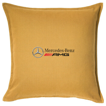 AMG Mercedes, Μαξιλάρι καναπέ Κίτρινο 100% βαμβάκι, περιέχεται το γέμισμα (50x50cm)