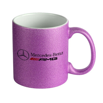 AMG Mercedes, Κούπα Μωβ Glitter που γυαλίζει, κεραμική, 330ml