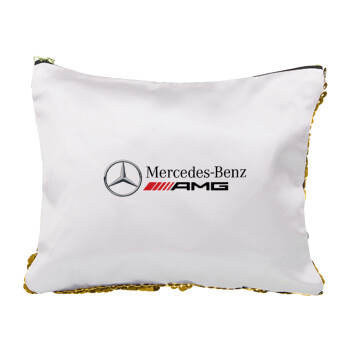 AMG Mercedes, Sequin Gold Pouch Cosmetic Bag