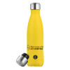 Yellow Stainless Steel Metallic Thermos, double-walled, 500ml