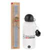 Easter Set, metallic aluminum water bottle (500ml) & aromatic flat Easter candle (30cm) (GRAY)