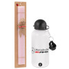 Easter Set, metallic aluminum bottle (500ml) & aromatic flat Easter candle (30cm) (PINK)