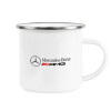 Metallic enamel cup white 360ml