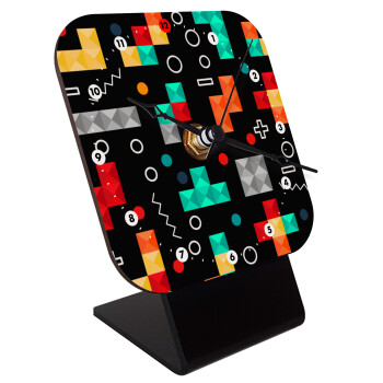 Tetris, Quartz Wooden table clock with hands (10cm)