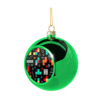 Tetris, Green Christmas tree ornament ball 8cm