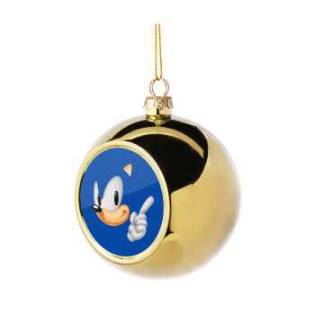 Sonic, Golden Christmas tree ball ornament 8cm