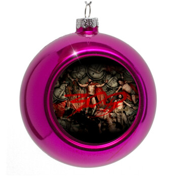 300 the spartans, Purple Christmas tree ornament bauble 8cm