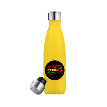 Pride , Yellow Stainless Steel Metallic Thermos, double-walled, 500ml