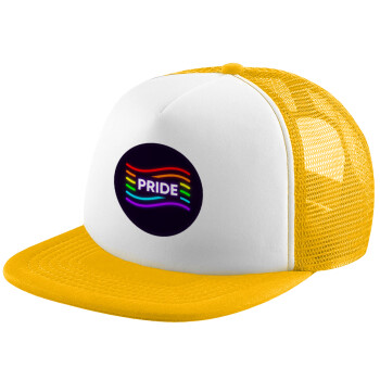 Pride , Καπέλο Ενηλίκων Soft Trucker με Δίχτυ Κίτρινο/White (POLYESTER, ΕΝΗΛΙΚΩΝ, UNISEX, ONE SIZE)