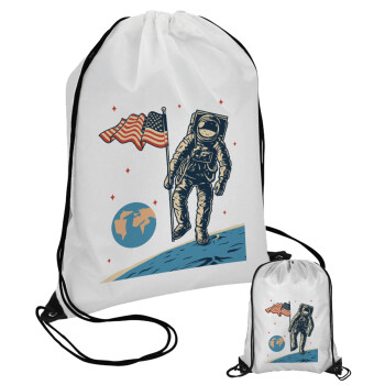 The first man on the moon, Pouch bag with black cords (1 piece)