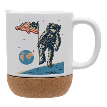 The first man on the moon, Ceramic coffee mug Cork (MAT), 330ml (1pcs)