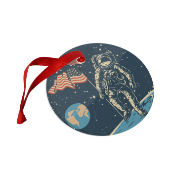 The first man on the moon, Christmas ornament glass 9cm