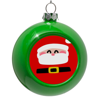 Simple Santa, Green Christmas tree ornament bauble 8cm