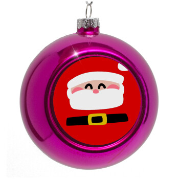 Simple Santa, Purple Christmas tree ornament bauble 8cm