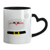 Mug heart black handle, ceramic, 330ml