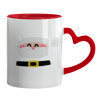 Mug heart red handle, ceramic, 330ml