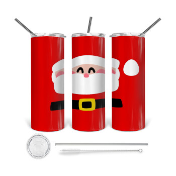 Simple Santa, 360 Eco friendly stainless steel tumbler 600ml, with metal straw & cleaning brush
