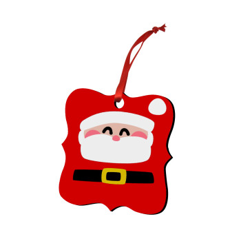 Simple Santa, Christmas ornament polygon wooden 7.5cm