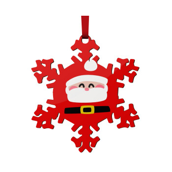 Simple Santa, Christmas ornament wooden snowflake 9cm