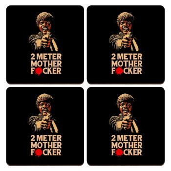 Pulp Fiction 2 meter mother f...r, ΣΕΤ x4 Σουβέρ ξύλινα τετράγωνα plywood (9cm)