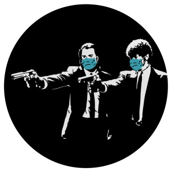 Pulp Fiction guns, Mousepad Round 20cm