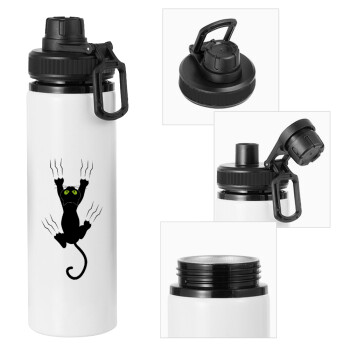 cat grabbing, Metal water bottle with safety cap, aluminum 850ml