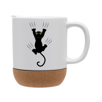 cat grabbing, Ceramic coffee mug Cork (MAT), 330ml (1pcs)