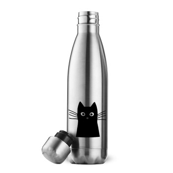 Μαύρη γάτα, Μεταλλικό παγούρι θερμός Inox (Stainless steel), διπλού τοιχώματος, 500ml
