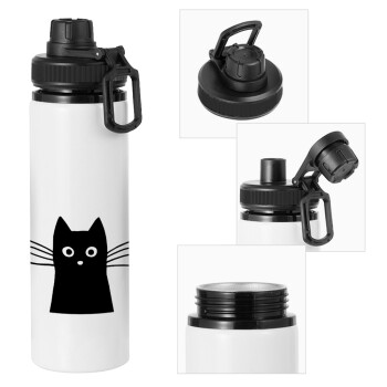 Black Cat, Metal water bottle with safety cap, aluminum 850ml