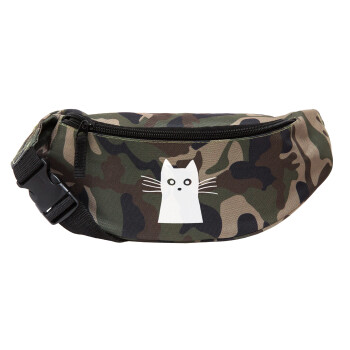 Black Cat, Unisex waist bag (banana) in Jungle camouflage color with 2 pockets