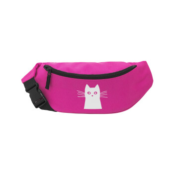 Black Cat, Unisex waist bag (banana) in PINK color with 2 pockets