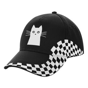 Black Cat, Adult Ultimate BLACK RACING Cap, (100% COTTON DRILL, ADULT, UNISEX, ONE SIZE)