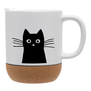 Black Cat, Ceramic coffee mug Cork (MAT), 330ml (1pcs)