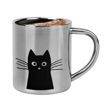 Black Cat, Double-wall metal cup for espresso (220ml)