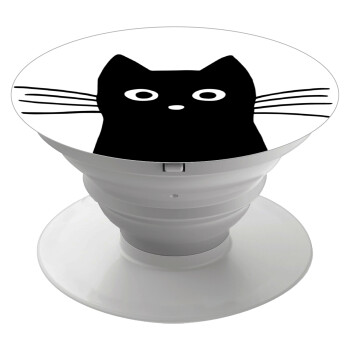 Black Cat, Phone Holders Stand  White Hand-held Mobile Phone Holder